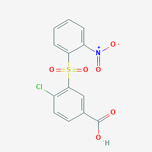 molecular formula C13H8ClNO6S B8547096 4-Chloro-3-(2-nitrobenzene-1-sulfonyl)benzoic acid CAS No. 61613-27-2