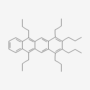 molecular formula C36H48 B8547106 1,2,3,4,6,11-Hexapropylnaphthacene 
