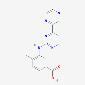 molecular formula C16H13N5O2 B8547125 4-Methyl-3-(4-pyrazin-2-yl-pyrimidin-2-ylamino)-benzoic acid 