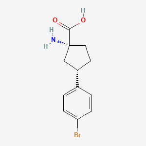 molecular formula C12H14BrNO2 B8547146 (1R,3S)-1-amino-3-(4-bromo-phenyl)-cyclopentanecarboxylic acid 