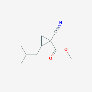 molecular formula C10H15NO2 B8547216 1-Cyano-2-isobutyl-cyclopropanecarboxylic acid methyl ester 