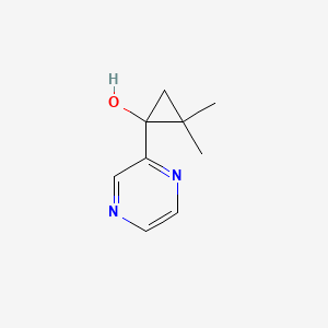 molecular formula C9H12N2O B8547324 2,2-Dimethyl-1-(pyrazin-2-yl)cyclopropanol 