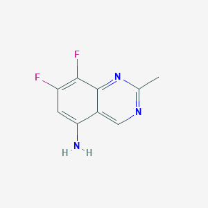 molecular formula C9H7F2N3 B8547385 5-Amino-7,8-difluoro-2-methylquinazoline 