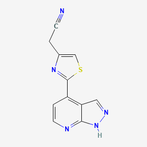 2-(2-(1H-pyrazolo[3,4-b]pyridin-4-yl)thiazol-4-yl)ethanenitrile