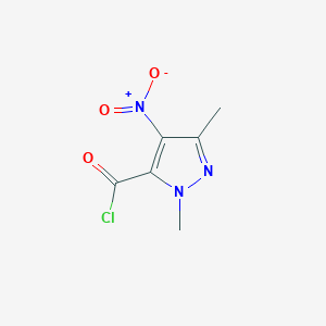 molecular formula C6H6ClN3O3 B8547544 1,3-Dimethyl-4-nitro-5-pyrazolecarboxylic acid chloride 