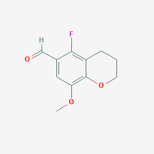 molecular formula C11H11FO3 B8547549 5-Fluoro-8-methoxychroman-6-carboaldehyde 