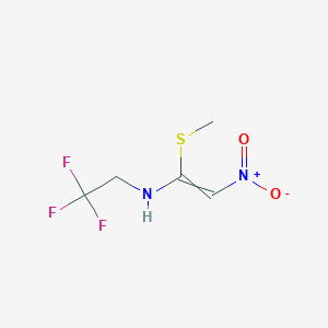 molecular formula C5H7F3N2O2S B8547582 1-(Methylsulfanyl)-2-nitro-N-(2,2,2-trifluoroethyl)ethen-1-amine CAS No. 61832-45-9