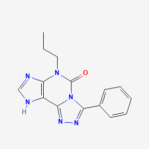 3-Phenyl-6-propyl-6,9-dihydro-5H-1,2,4-triazolo(3,4-i)purin-5-one