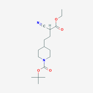 molecular formula C17H28N2O4 B8547642 Tert-butyl 4-(3-cyano-4-ethoxy-4-oxobutyl)piperidine-1-carboxylate 
