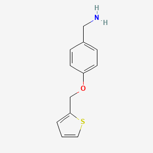 molecular formula C12H13NOS B8547665 4-(Thiophen-2-ylmethoxy)-benzylamine 