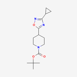 molecular formula C15H23N3O3 B8547683 Tert-butyl-4-(3-cyclopropyl-[1,2,4]oxadiazol-5-yl)piperidine-1-carboxylate 