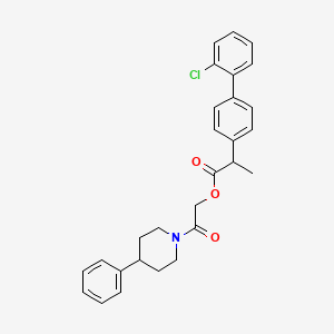 B8547685 2-(4-Phenylpiperidino)-2-oxoethyl-2-(2'-chloro-4-biphenylyl)propionate CAS No. 87359-08-8