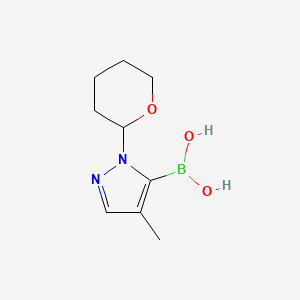 molecular formula C9H15BN2O3 B8547736 (4-Methyl-1-(tetrahydro-2H-pyran-2-yl)-1H-pyrazol-5-yl)boronic acid 