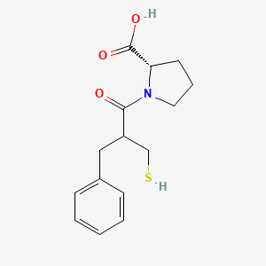 molecular formula C15H19NO3S B8547747 1-[3-Phenyl-2-(sulfanylmethyl)propanoyl]-L-proline CAS No. 64805-66-9