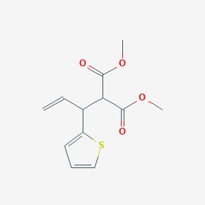 molecular formula C12H14O4S B8547823 Dimethyl 2-(1-thiophene-2-yl-allyl)-malonate CAS No. 87802-89-9
