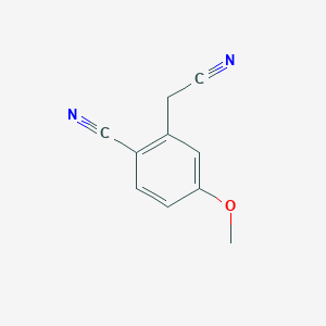 molecular formula C10H8N2O B8547910 2-(Cyanomethyl)-4-methoxybenzonitrile CAS No. 28970-92-5