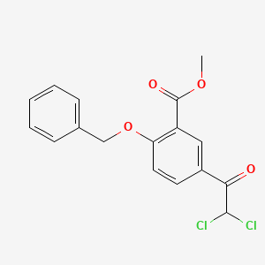 molecular formula C17H14Cl2O4 B8547922 Methyl 2-(benzyloxy)-5-(dichloroacetyl)benzoate CAS No. 63416-79-5