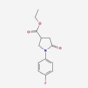 molecular formula C13H14FNO3 B8547955 Ethyl 1-(4-fluorophenyl)-5-oxopyrrolidine-3-carboxylate 