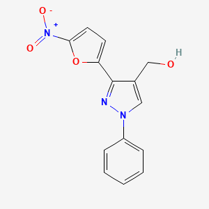 molecular formula C14H11N3O4 B8548058 [3-(5-Nitrofuran-2-yl)-1-phenyl-1H-pyrazol-4-yl]methanol CAS No. 61621-36-1