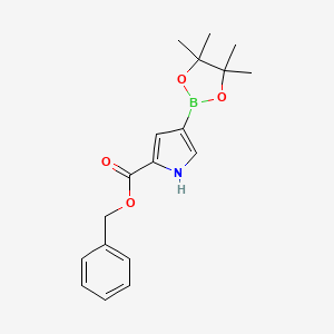 molecular formula C18H22BNO4 B8548079 benzyl 4-(4,4,5,5-tetramethyl-1,3,2-dioxaborolan-2-yl)-1H-pyrrole-2-carboxylate 