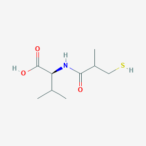 molecular formula C9H17NO3S B8548138 N-(2-Methyl-3-sulfanylpropanoyl)-L-valine CAS No. 65444-04-4