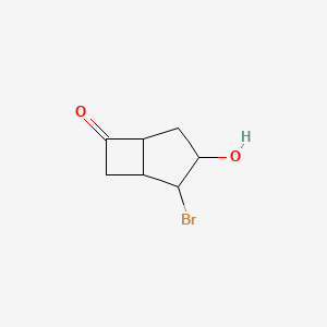molecular formula C7H9BrO2 B8548152 2-Bromo-3-hydroxybicyclo[3.2.0]heptan-6-one 