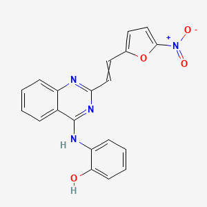 B8548168 2-({2-[2-(5-Nitrofuran-2-yl)ethenyl]quinazolin-4-yl}amino)phenol CAS No. 60452-43-9