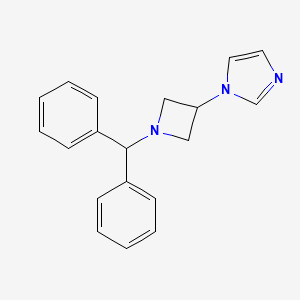 molecular formula C19H19N3 B8548173 1-[1-(Diphenylmethyl)azetidin-3-yl]-1H-imidazole CAS No. 153836-43-2