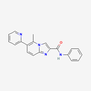 molecular formula C20H16N4O B8548232 5-Methyl-N-phenyl-6-(pyrid-2-yl)imidazo[1,2-a]pyridine-2-carboxamide 