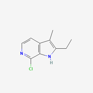molecular formula C10H11ClN2 B8548238 7-chloro-2-ethyl-3-methyl-1H-pyrrolo[2,3-c]pyridine 