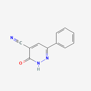 molecular formula C11H7N3O B8548299 4-Cyano-6-phenyl-3(2H)-pyridazinone 
