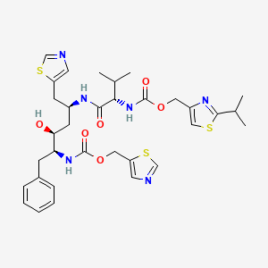 thiazol-5-ylmethyl N-[(1S,2S,4S)-1-benzyl-2-hydroxy-4-[[(2S)-2-[(2-isopropylthiazol-4-yl)methoxycarbonylamino]-3-methyl-butanoyl]amino]-5-thiazol-5-yl-pentyl]carbamate