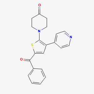 1-[5-Benzoyl-3-(pyridin-4-yl)thiophen-2-yl]piperidin-4-one