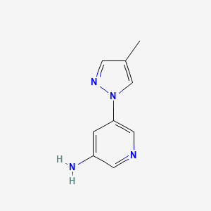 molecular formula C9H10N4 B8548415 5-(4-Methylpyrazol-1-yl)pyridin-3-amine CAS No. 1314354-84-1