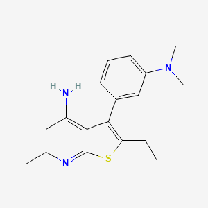 molecular formula C18H21N3S B8548506 3-[3-(Dimethylamino)phenyl]-2-ethyl-6-methylthieno[2,3-b]pyridin-4-amine 