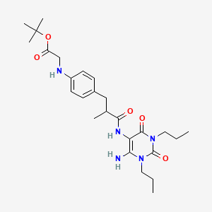molecular formula C26H39N5O5 B8548513 Tert-butyl 2-[4-[3-[(4-amino-2,6-dioxo-1,3-dipropylpyrimidin-5-yl)amino]-2-methyl-3-oxopropyl]anilino]acetate 