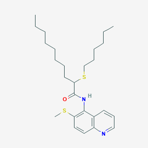 molecular formula C26H40N2OS2 B8548530 N-(6-Methylthioquinolin-5-yl)-2-(hexylthio)-decanoic amide 