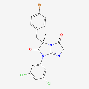 molecular formula C19H14BrCl2N3O2 B8548551 (5R)-5-[(4-bromophenyl)methyl]-7-(3,5-dichlorophenyl)-5-methyl-2H-imidazo[1,2-a]imidazole-3,6-dione CAS No. 397329-88-3