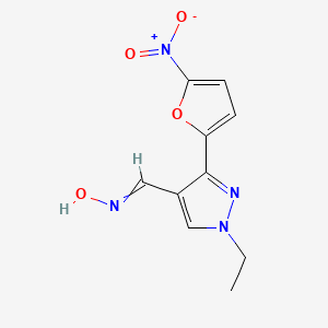 N-{[1-Ethyl-3-(5-nitrofuran-2-yl)-1H-pyrazol-4-yl]methylidene}hydroxylamine