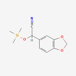 molecular formula C12H15NO3Si B8548587 alpha-Trimethylsilyloxy-3,4-methylenedioxyphenylacetonitrile 