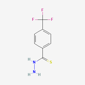 molecular formula C8H7F3N2S B8548605 4-(Trifluoromethyl)phenylcarbothioic acid hydrazide 