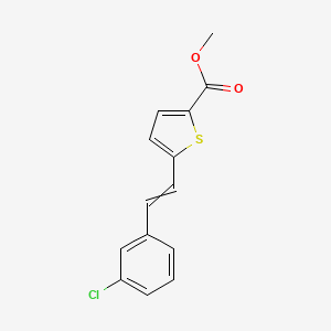 molecular formula C14H11ClO2S B8548620 Methyl 5-[2-(3-chlorophenyl) vinyl]-thiophene-2-carboxylate 