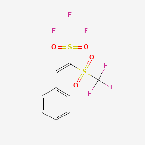 molecular formula C10H6F6O4S2 B8548669 [2,2-Bis(trifluoromethanesulfonyl)ethenyl]benzene CAS No. 58510-69-3