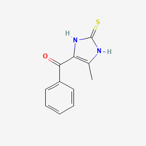 molecular formula C11H10N2OS B8548674 (5-Methyl-2-sulfanylidene-2,3-dihydro-1H-imidazol-4-yl)(phenyl)methanone CAS No. 84490-15-3