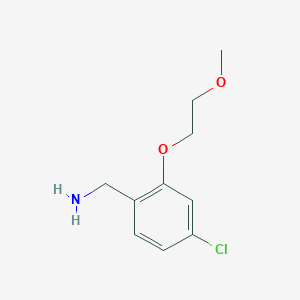 molecular formula C10H14ClNO2 B8548713 4-Chloro-2-(2-methoxy-ethoxy)-benzylamine 