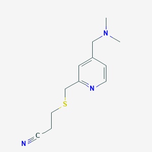 B8548948 3-[({4-[(Dimethylamino)methyl]pyridin-2-yl}methyl)sulfanyl]propanenitrile CAS No. 88046-09-7