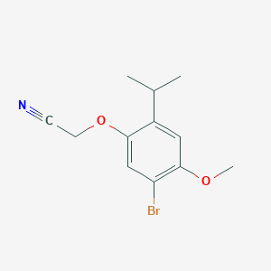 molecular formula C12H14BrNO2 B8548969 (5-Bromo-2-isopropyl-4-methoxy-phenoxy)-acetonitrile 