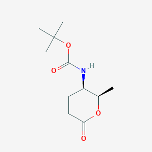 molecular formula C11H19NO4 B8549073 tert-butyl (2R,3R)-2-methyl-6-oxo-tetrahydro-2H-pyran-3-ylcarbamate 
