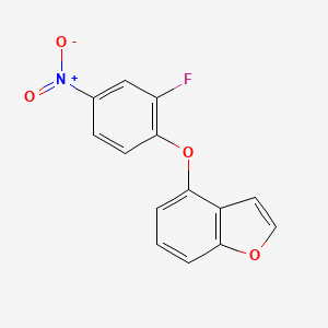 molecular formula C14H8FNO4 B8549102 4-(2-Fluoro-4-nitrophenoxy)-1-benzofuran 