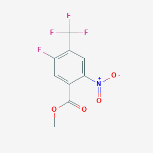molecular formula C9H5F4NO4 B8549171 5-Fluoro-2-nitro-4-trifluoromethyl-benzoic acid methyl ester 